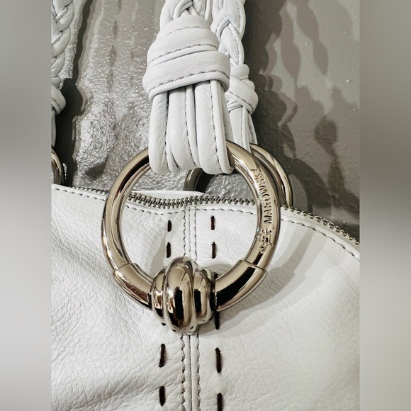Authentic B MAKOWSKY Leather Braided Straps A211928 Handbag Purse White NWOT - Picture 11 of 14